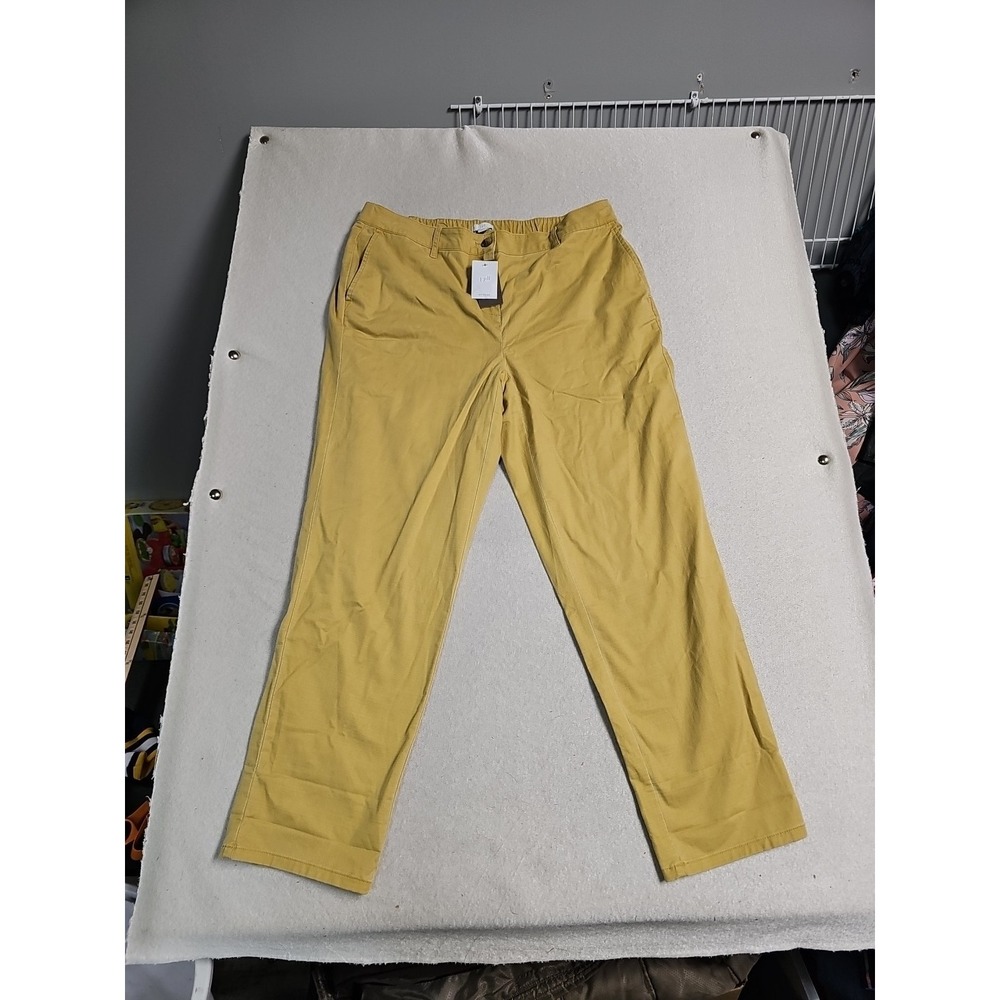 J. Jill Harvest Sun Yellow Cotton Tencel Straight Leg Pants 16P 7UC16P NWT
